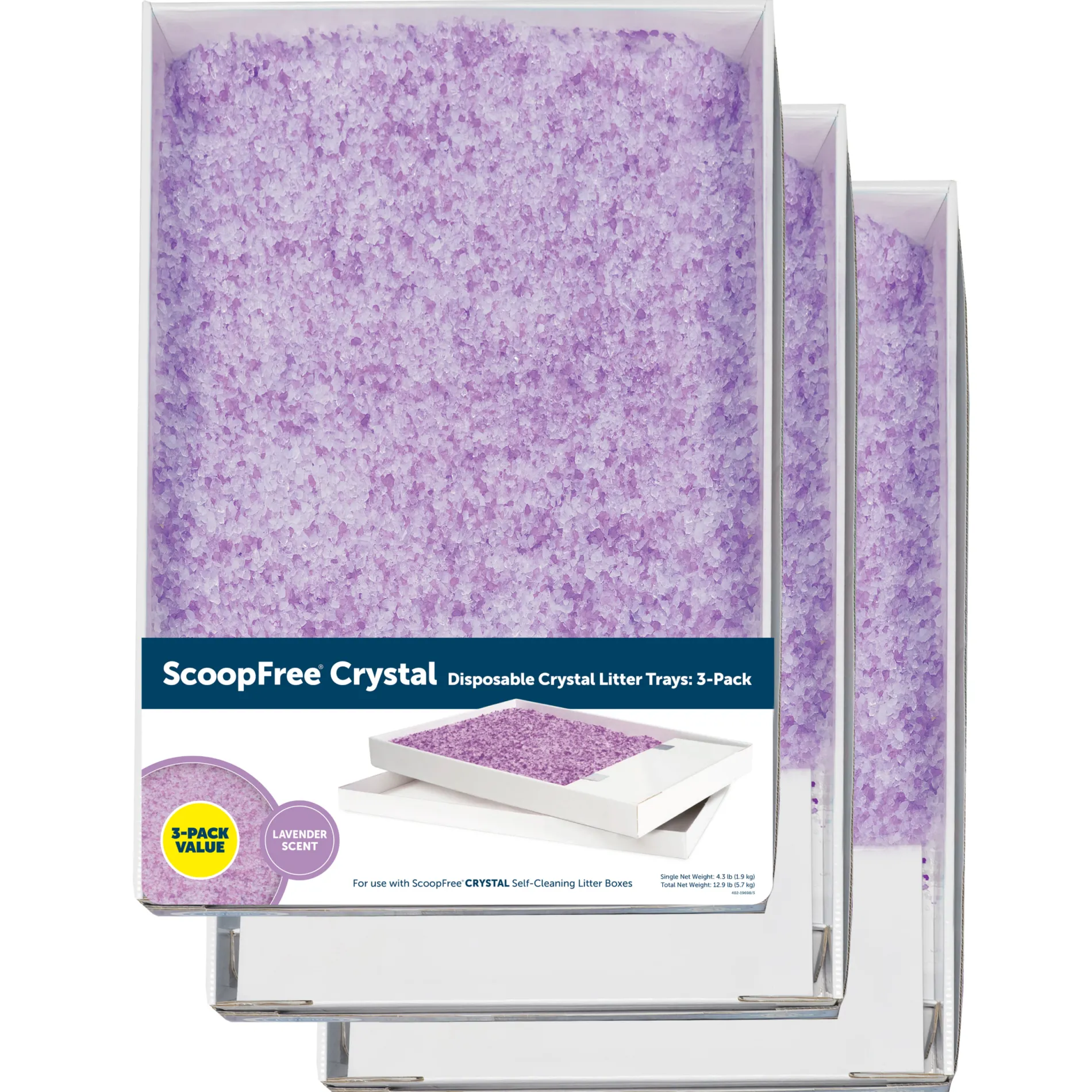 ScoopFree® Complete Disposable Crystal Litter Tray, Lavender, 3-Pack-PetSafe Best Sale